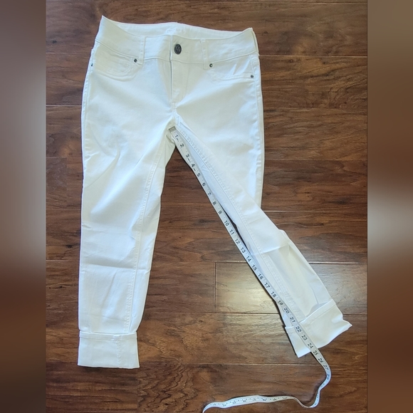 White Cropped Super Stretchy Size Small Jeggings Jeans - Picture 11 of 13